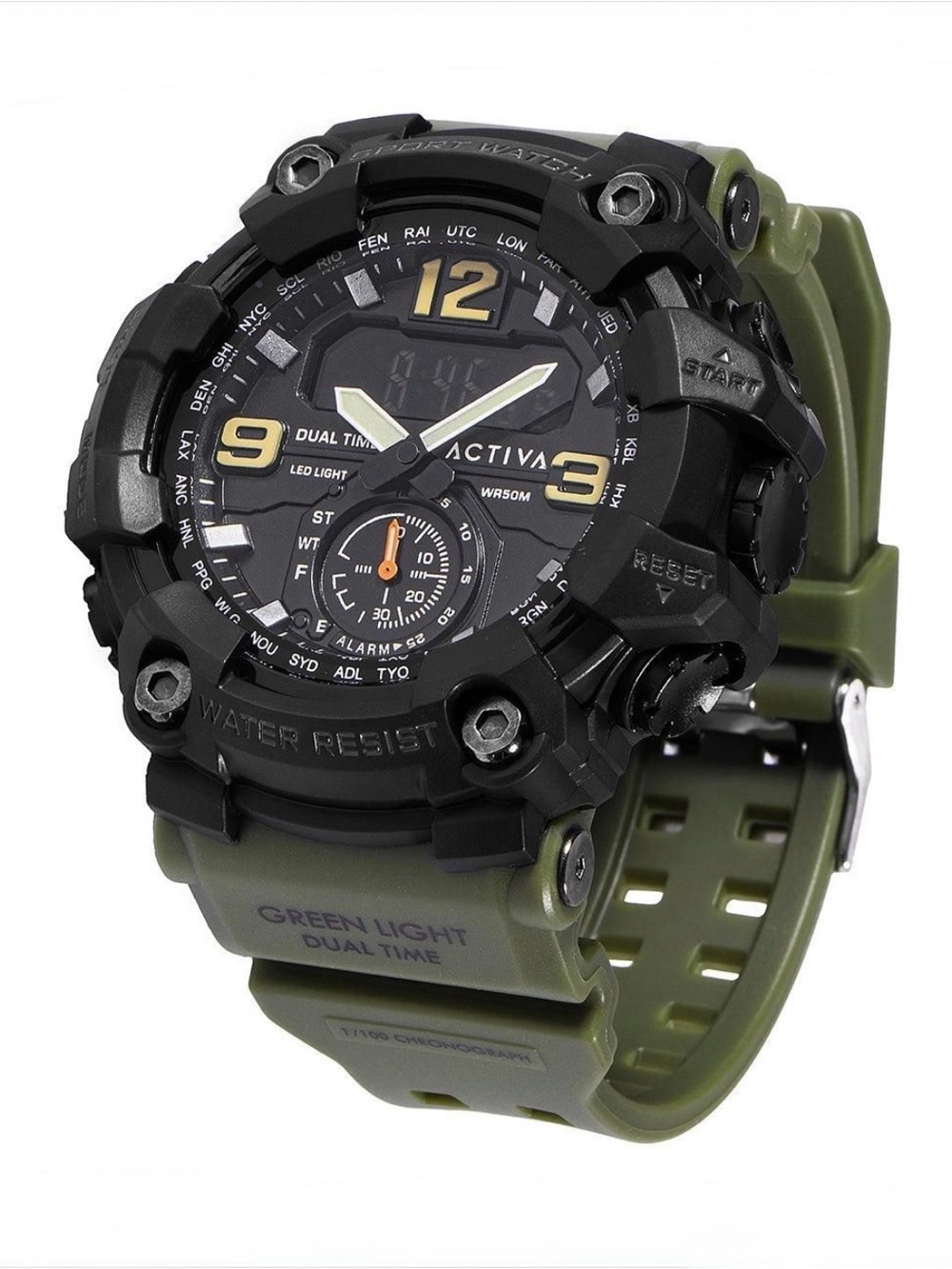 NWT Activa X Invicta BlackOps Digital Men's Watch 56mm Army Green (ACW1637-002)